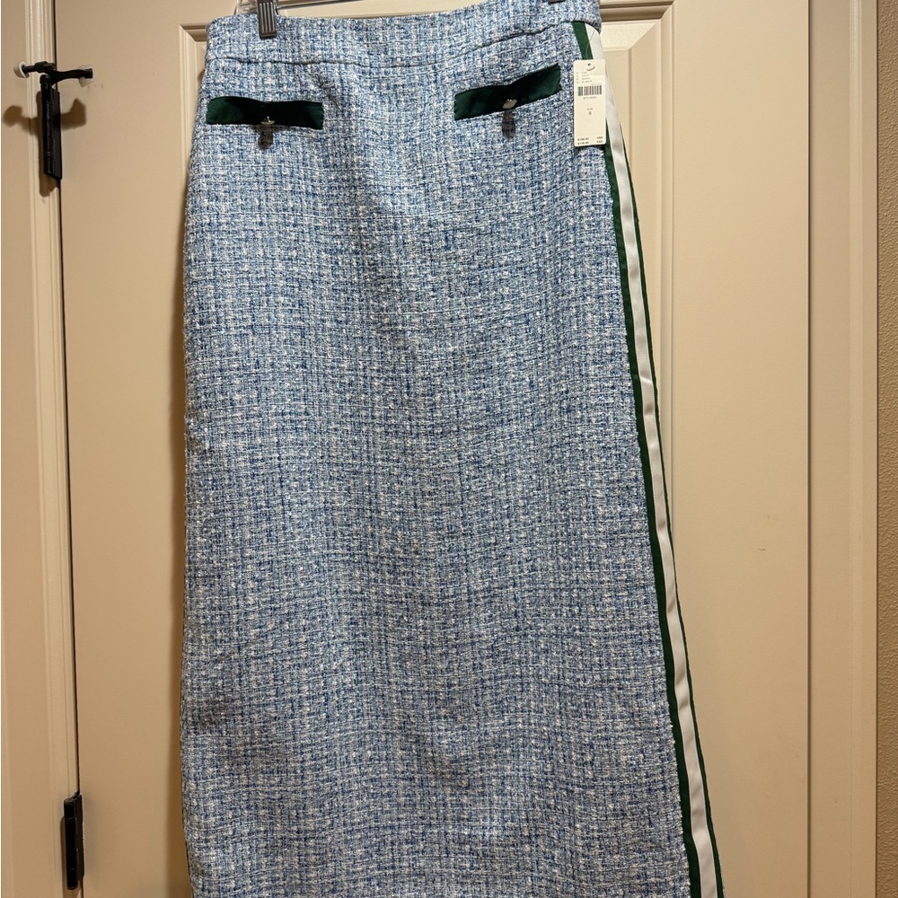 Anthropologie NWT Blue Tweed Skirt